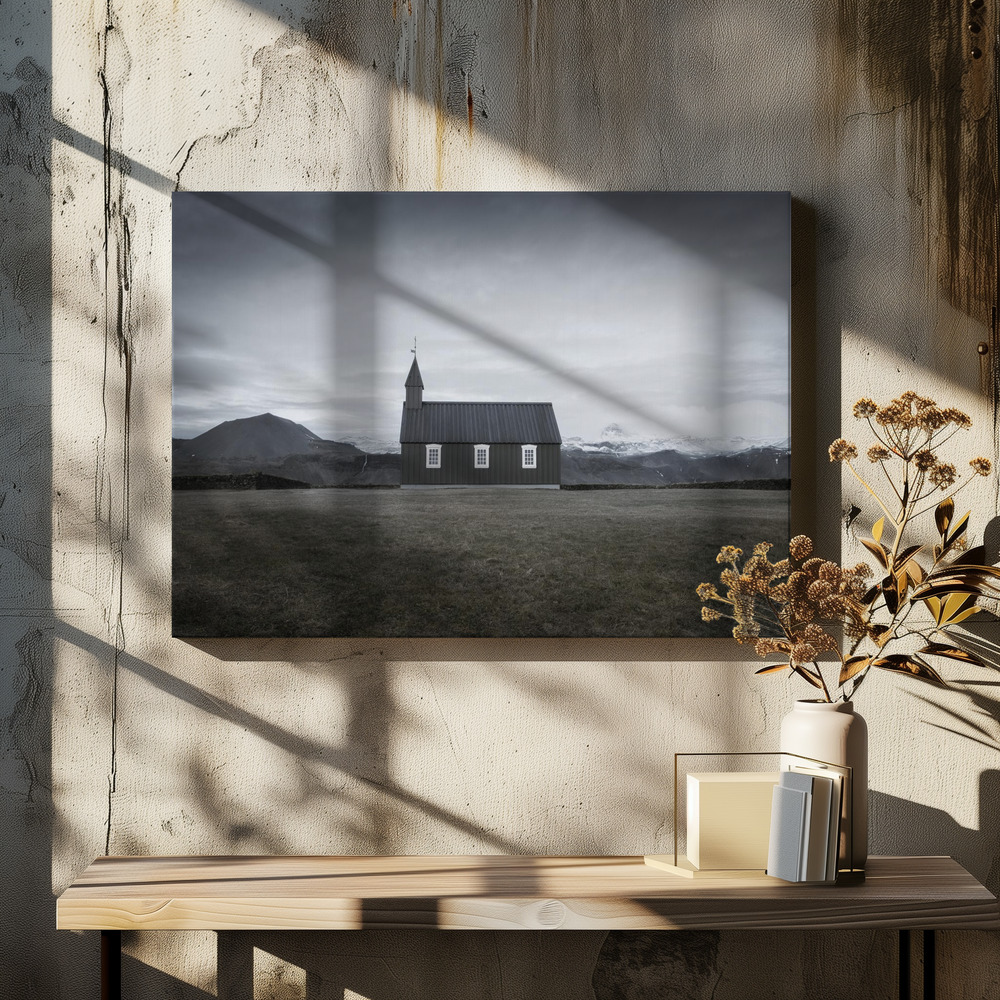 Stampe su tela - Búðakirkja sopra il tavolo da pranzo