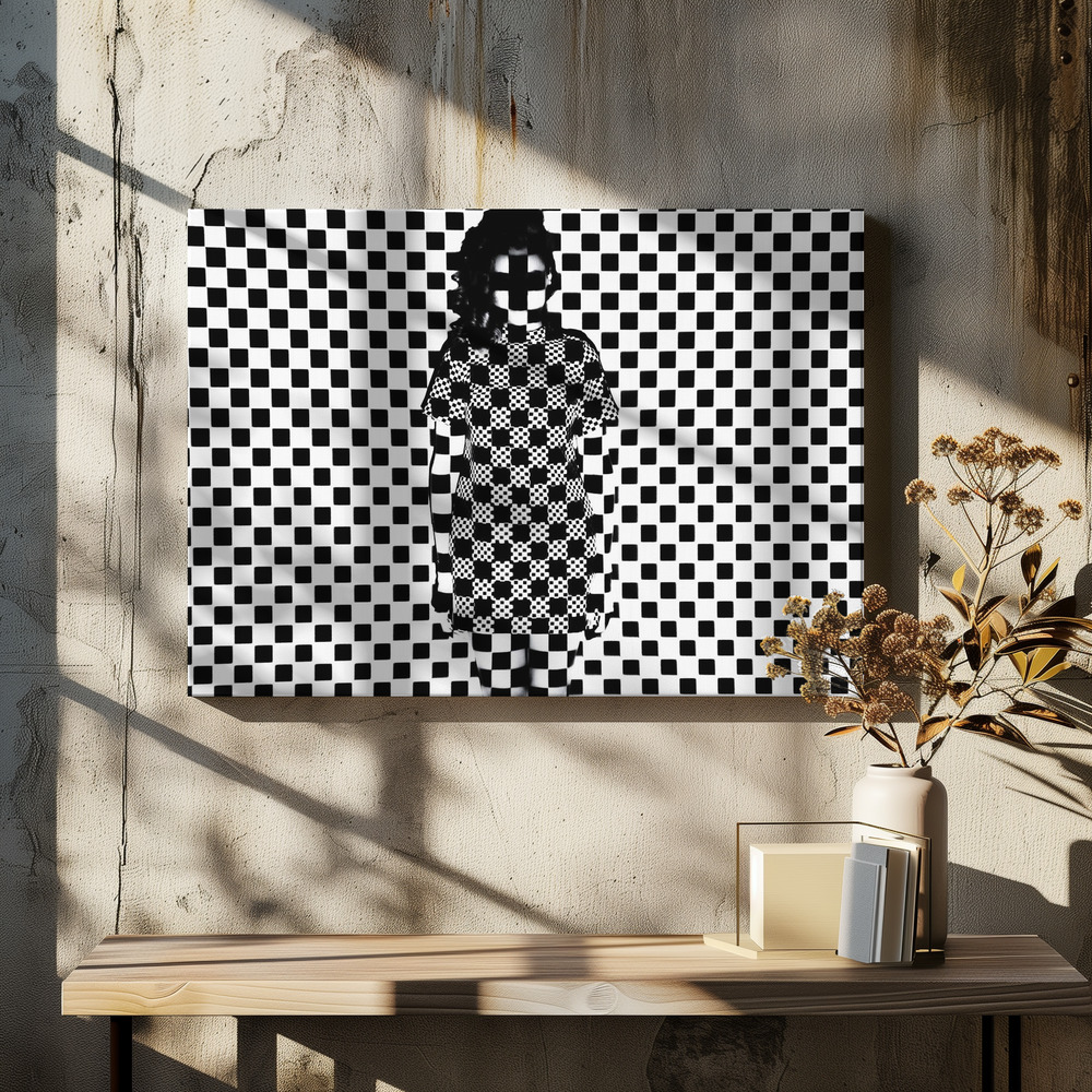 Lærred - Chess Board - one more Black Square over spisebordet