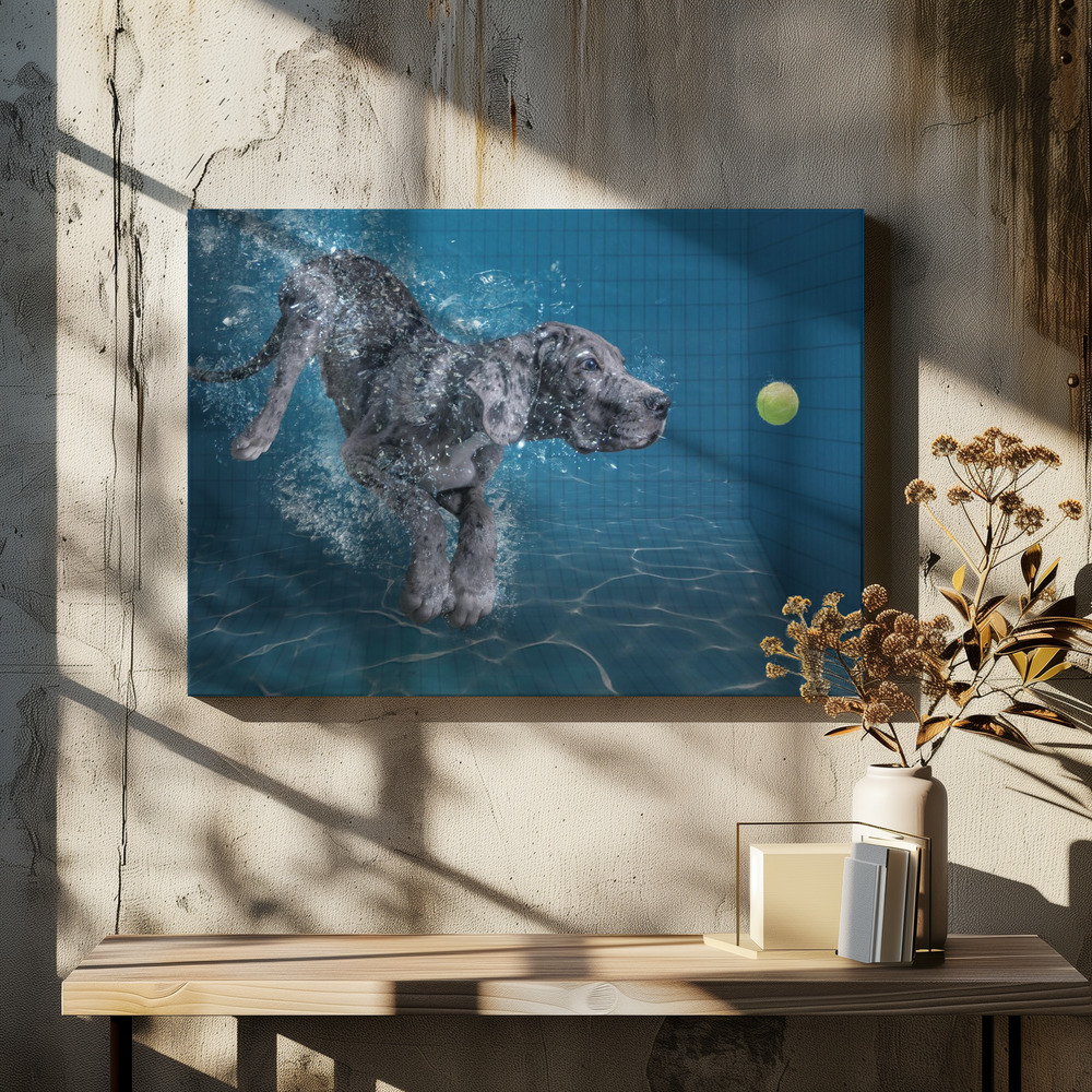 Canvastavla SplashDog - Tavla över matbord
