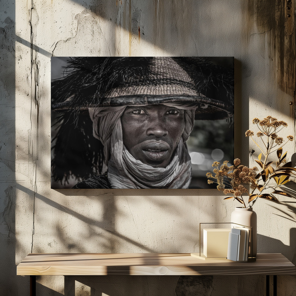 Lærred - Peul man - Niger over spisebordet