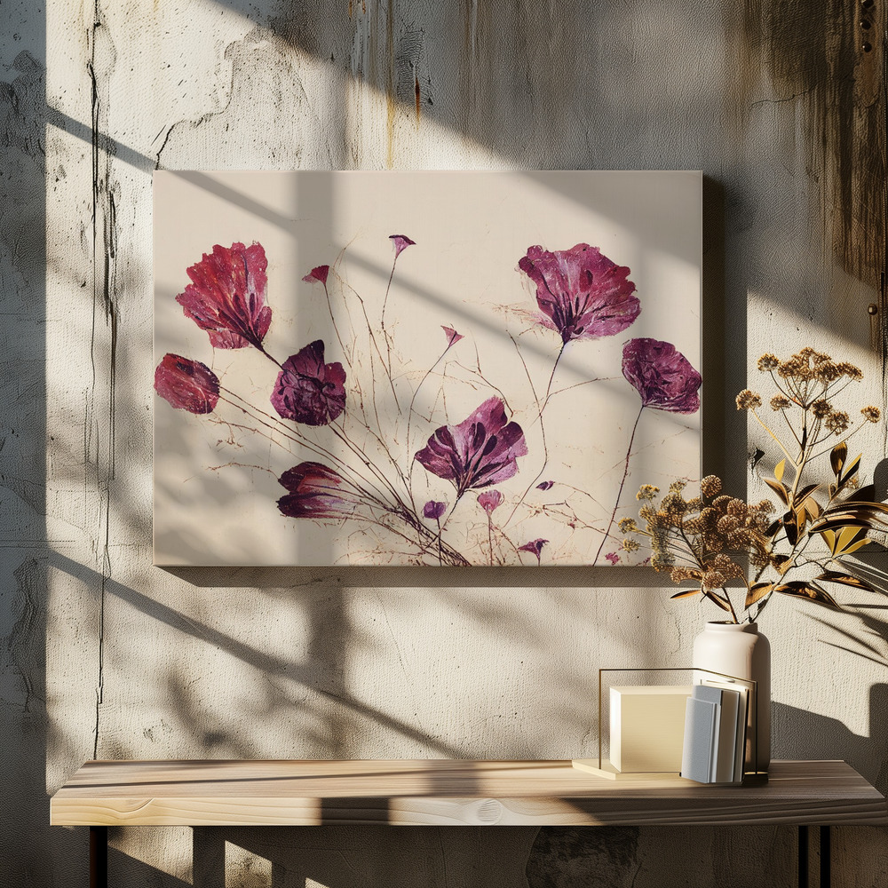 Leinwandbild - Purple Flowers über dem Esstisch
