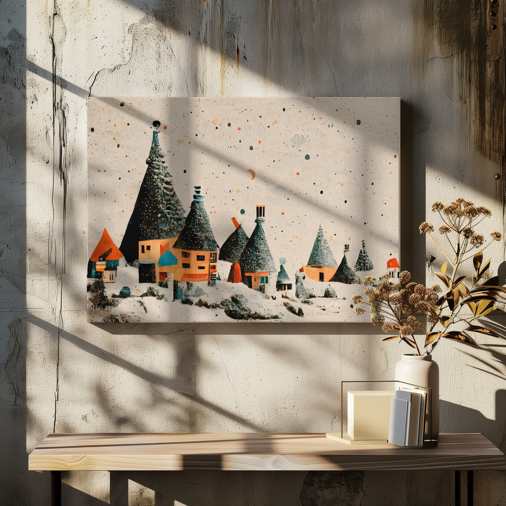 Obraz na płótnie - Fairy Village nad stołem jadalnym