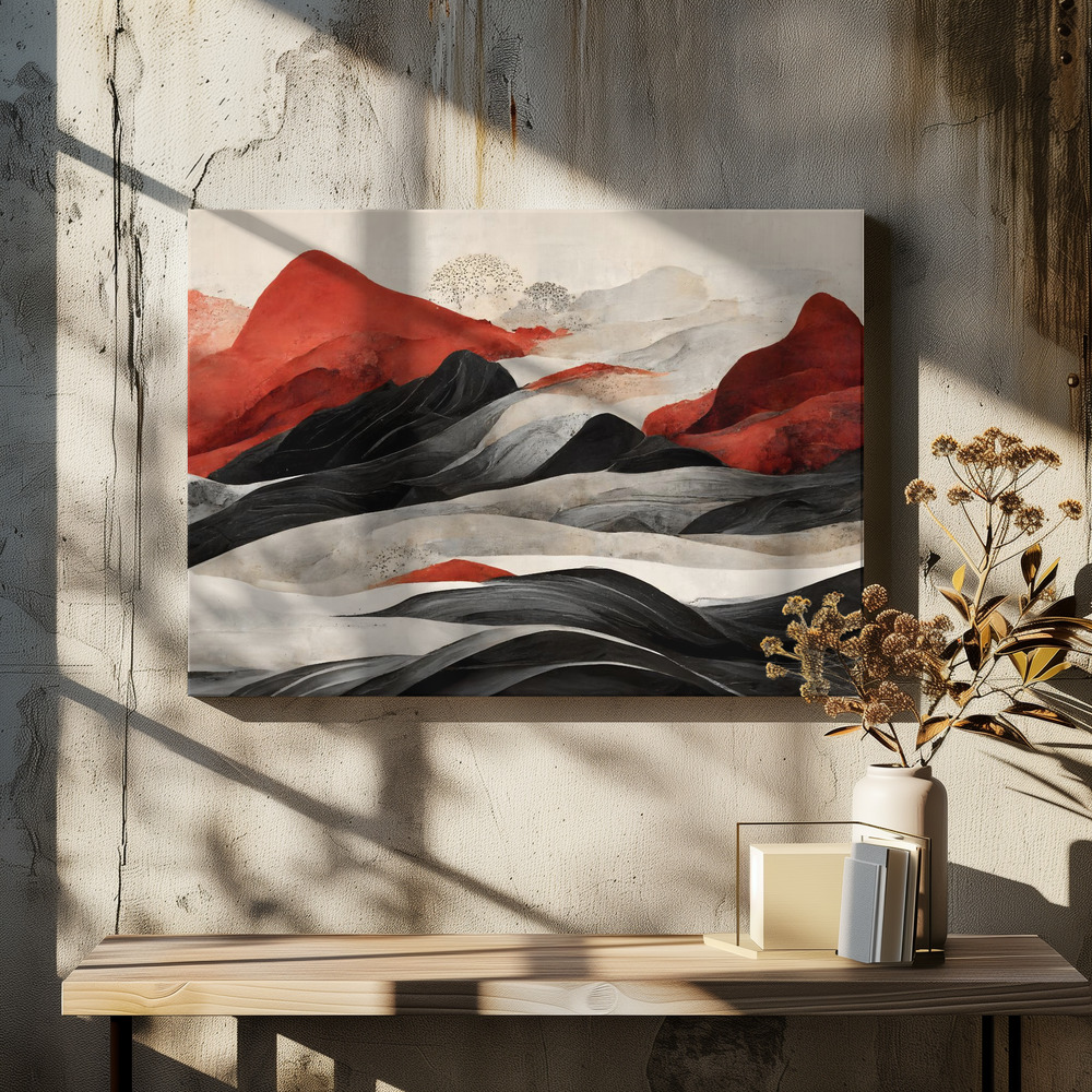 Obraz na płótnie - Red Mountains nad stołem jadalnym