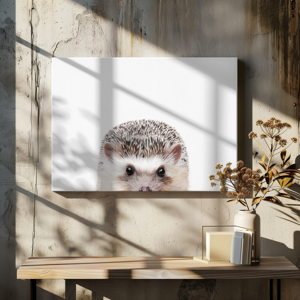 Canvastavla Peeking Hedgehog - Tavla över matbord