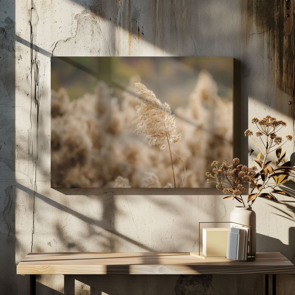 Canvas print - reed flower over dining table