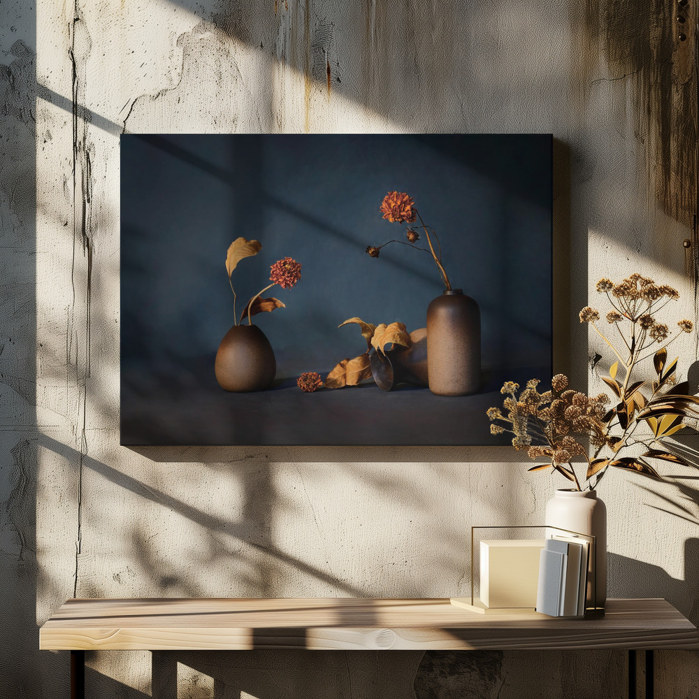 Canvas schilderi - Dried Flower boven eettafel