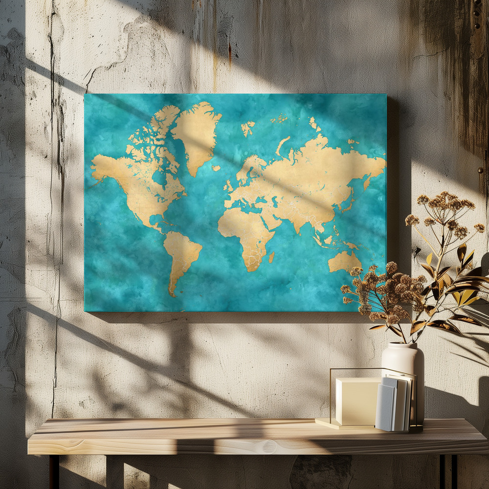 Canvastavla Lexy world map - Tavla över matbord