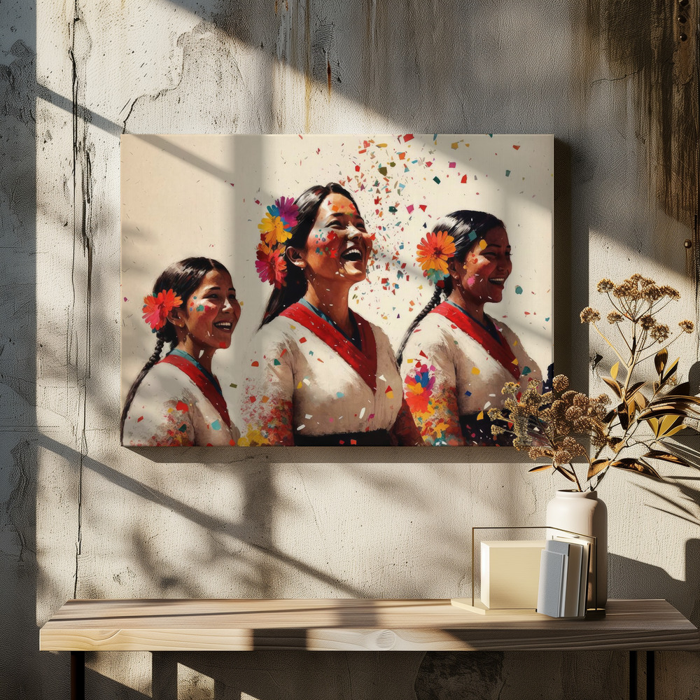 Canvas schilderi - Open Hearts boven eettafel