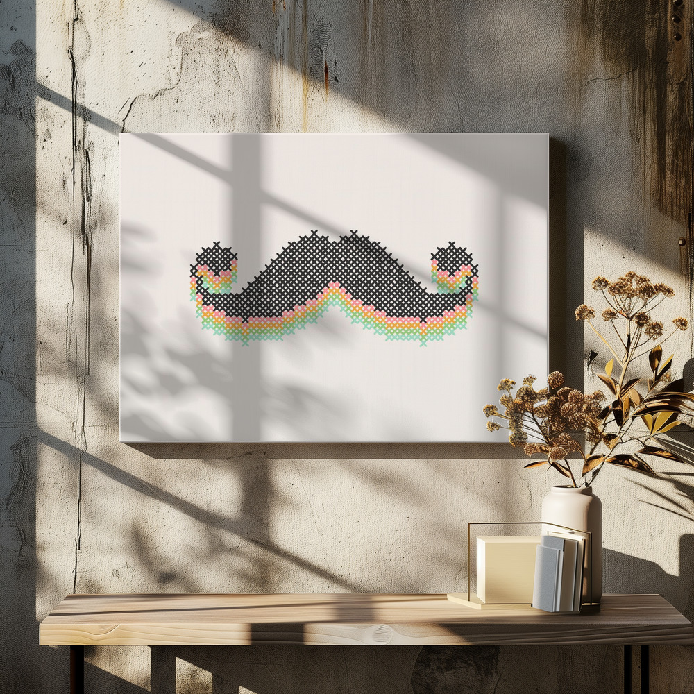 Leinwandbild - Mustitch Print über dem Esstisch