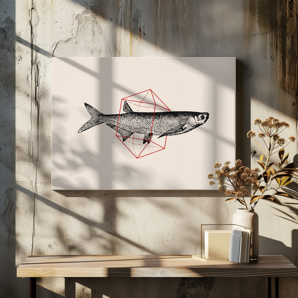 Obraz na płótnie - Fish In Geometrics Nº2 nad stołem jadalnym