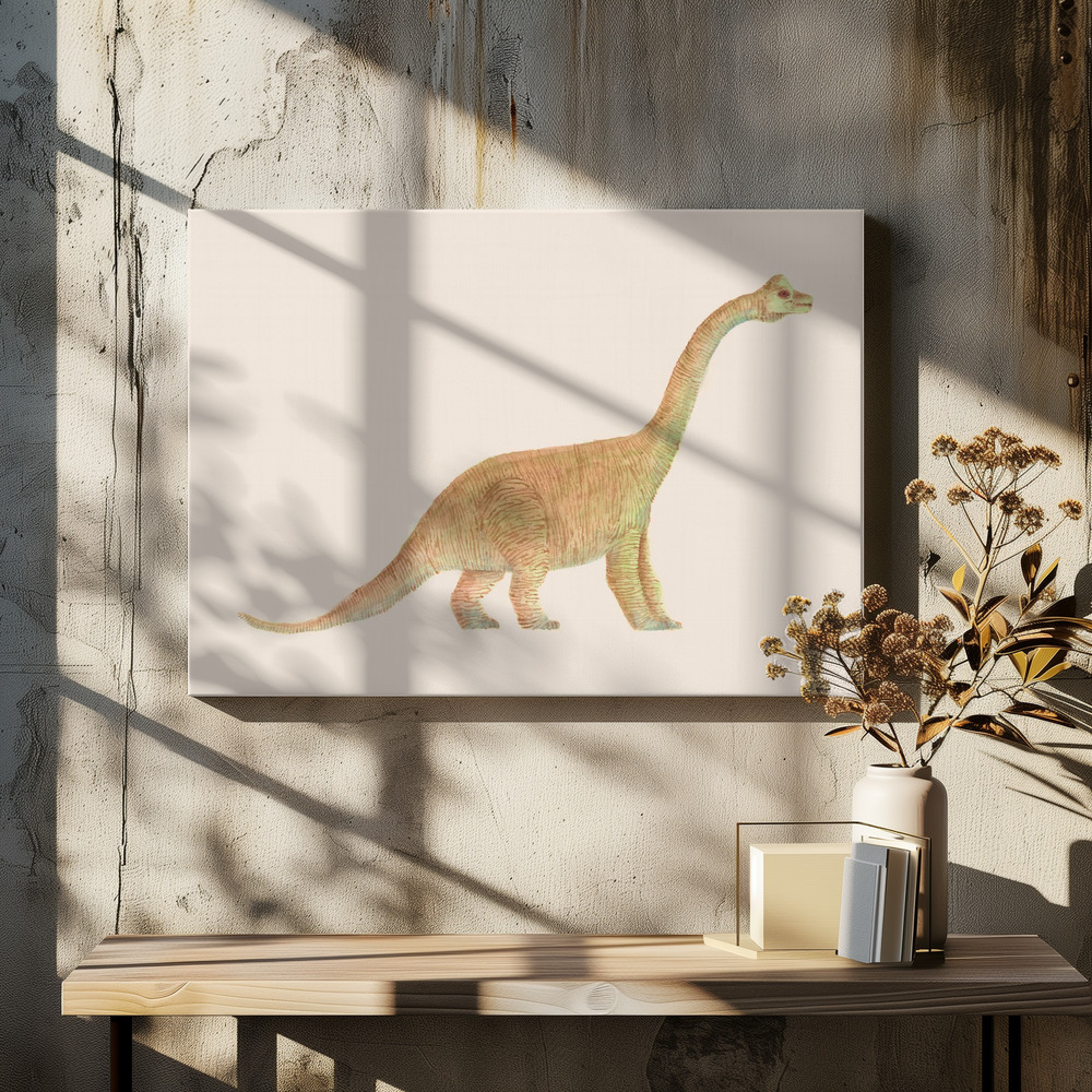 Obraz na płótnie - Diplodocus nad stołem jadalnym