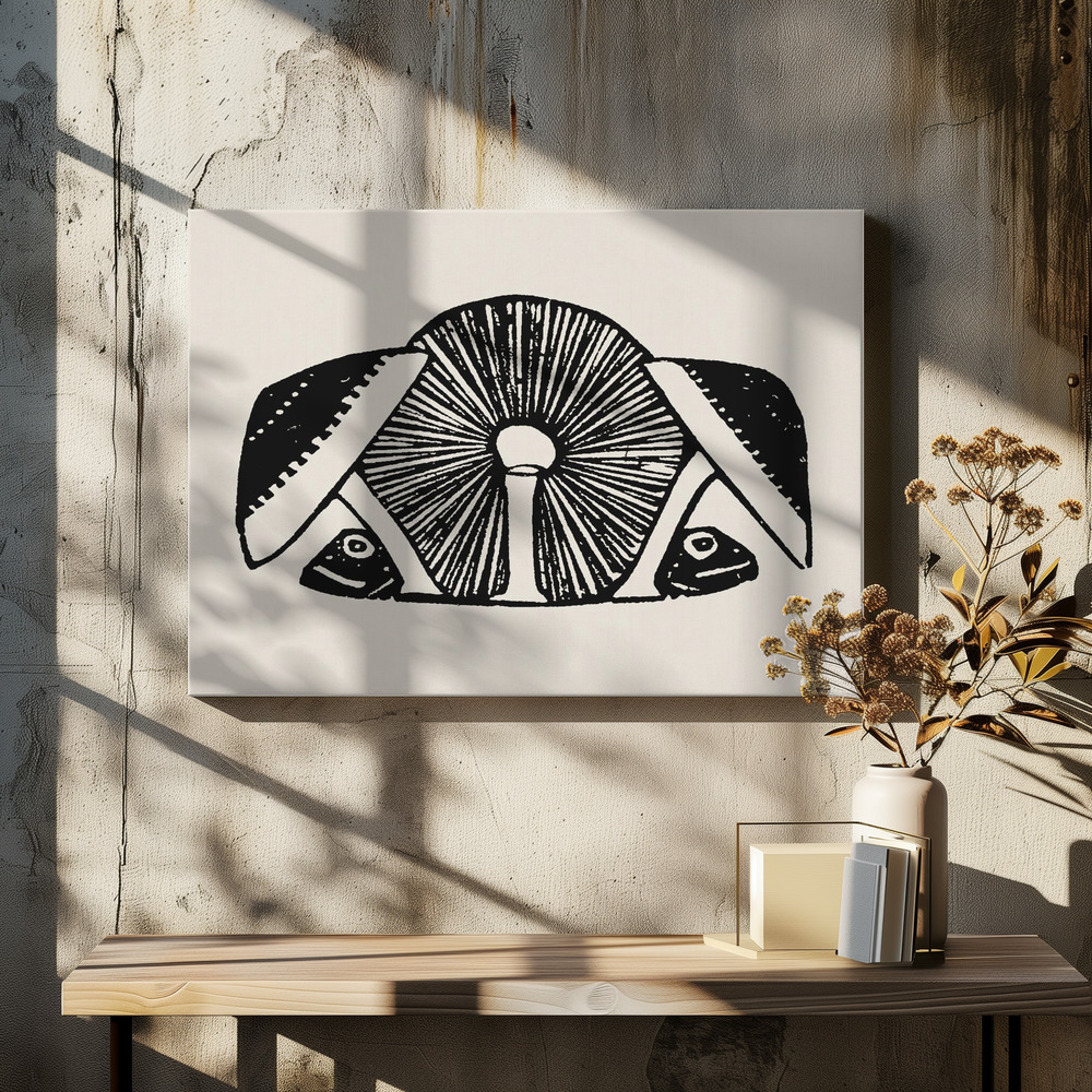 Canvas print - Three Mushrooms 1892 Beige over dining table