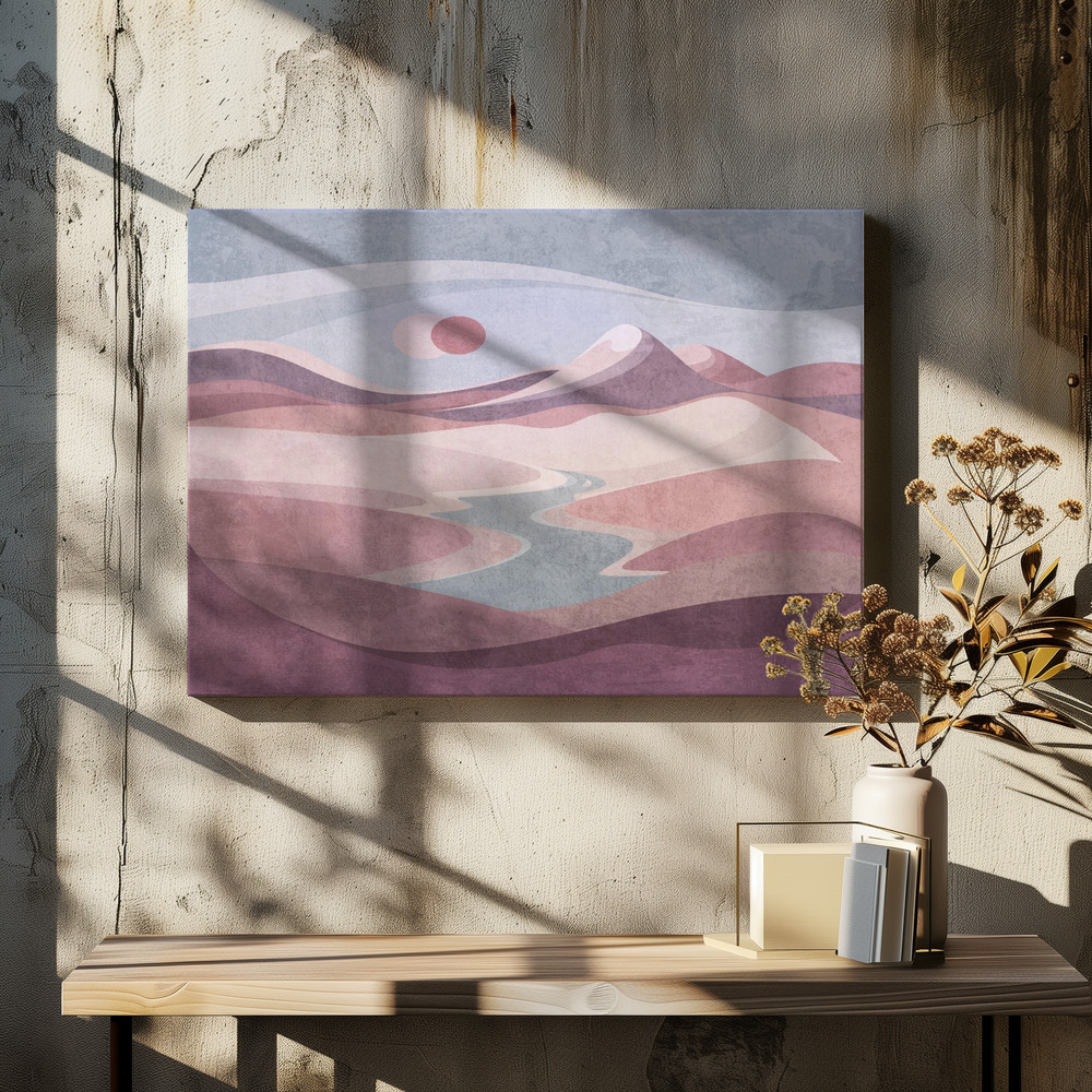 Stampe su tela - Blush Horizon Vista sopra il tavolo da pranzo