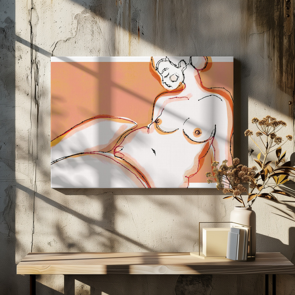Canvas print - Sensuality (Orange Version) over dining table