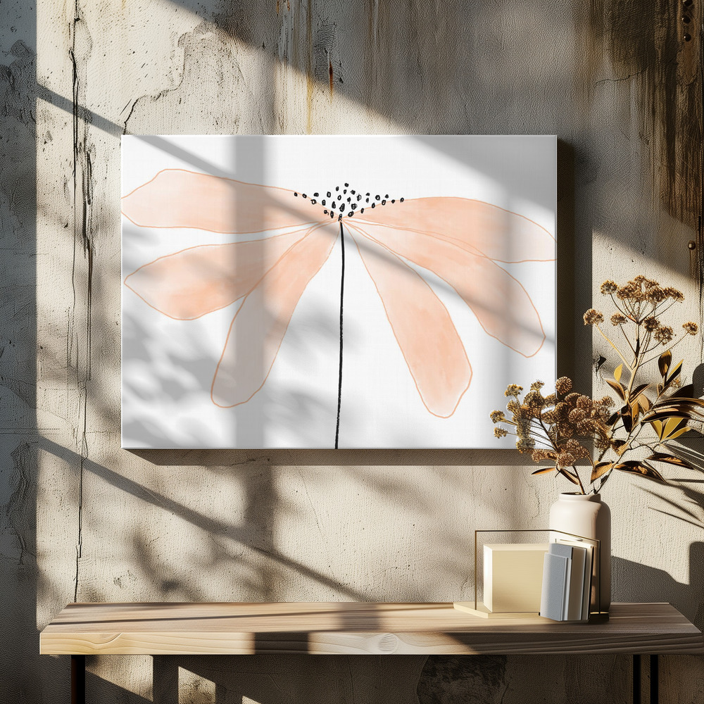Canvas print - Peach Flower over dining table