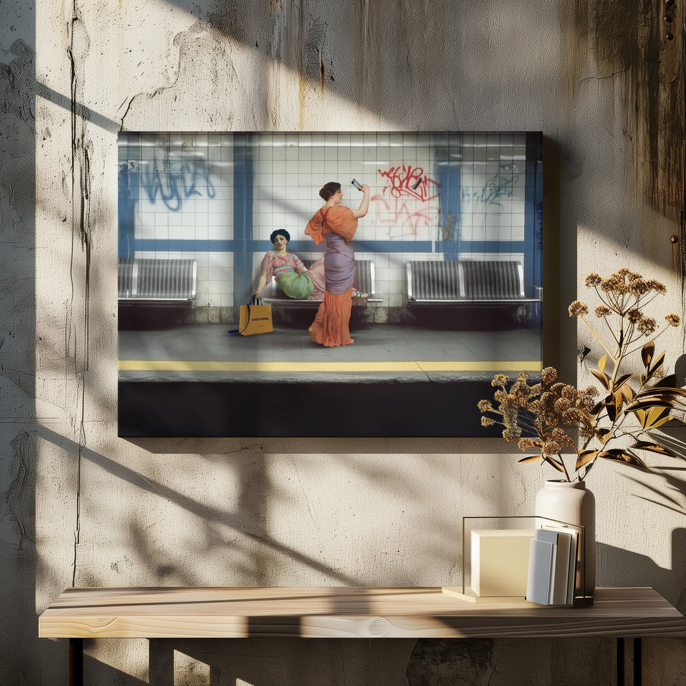 Canvas taulu - The Art of Waiting ruokapöydän yli