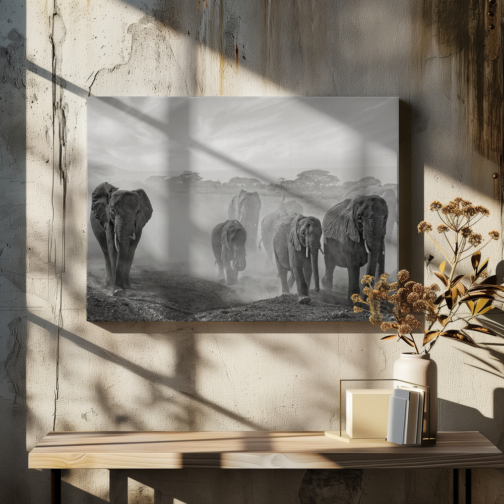 Canvas schilderi - Sequence of emotion boven eettafel