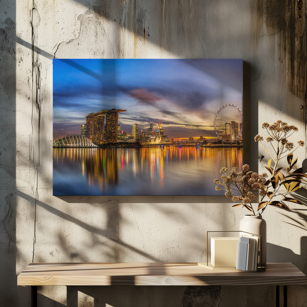 Canvas schilderi - Sunset by the Bay boven eettafel
