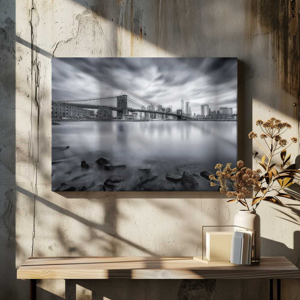 Obraz na płótnie - Brooklyn Bridge nad stołem jadalnym