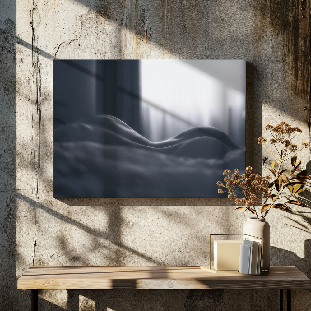 Lienzo - Untitled sobre la mesa del comedor