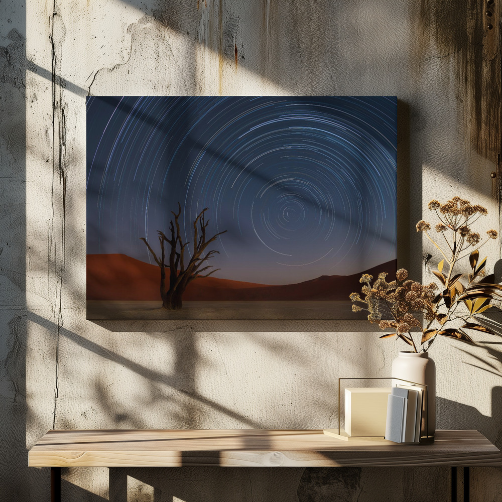 Canvas print - Star Trails of Namibia over dining table