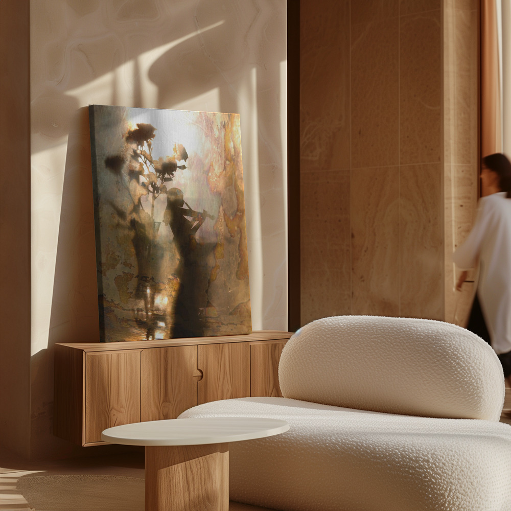 Canvas print - Music of light and shadow over cabinet