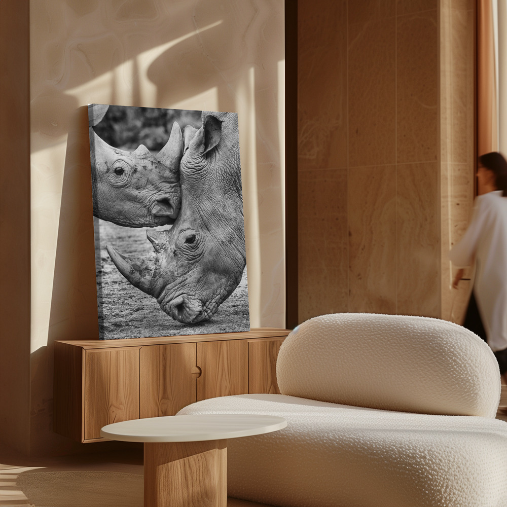 Leinwandbild - Face to face über Schrank