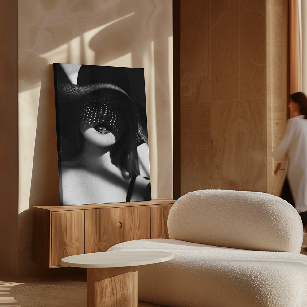 Canvas print - White dots over cabinet