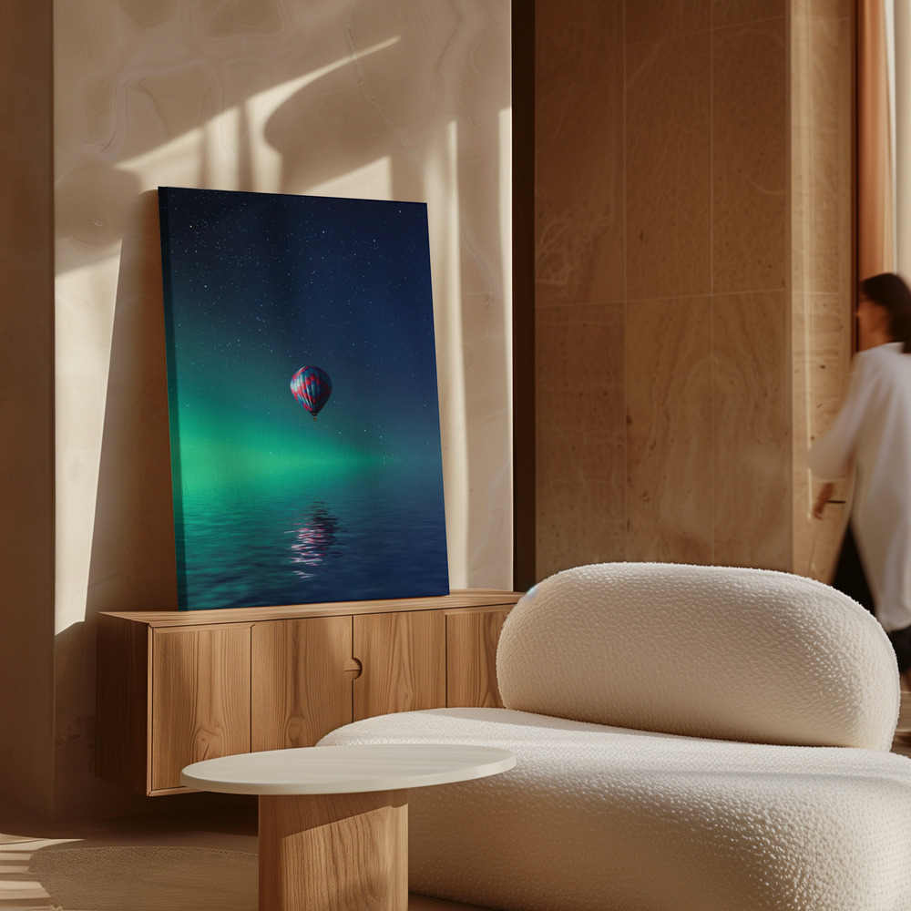 Canvas print - Balloon on lake Batllava over cabinet