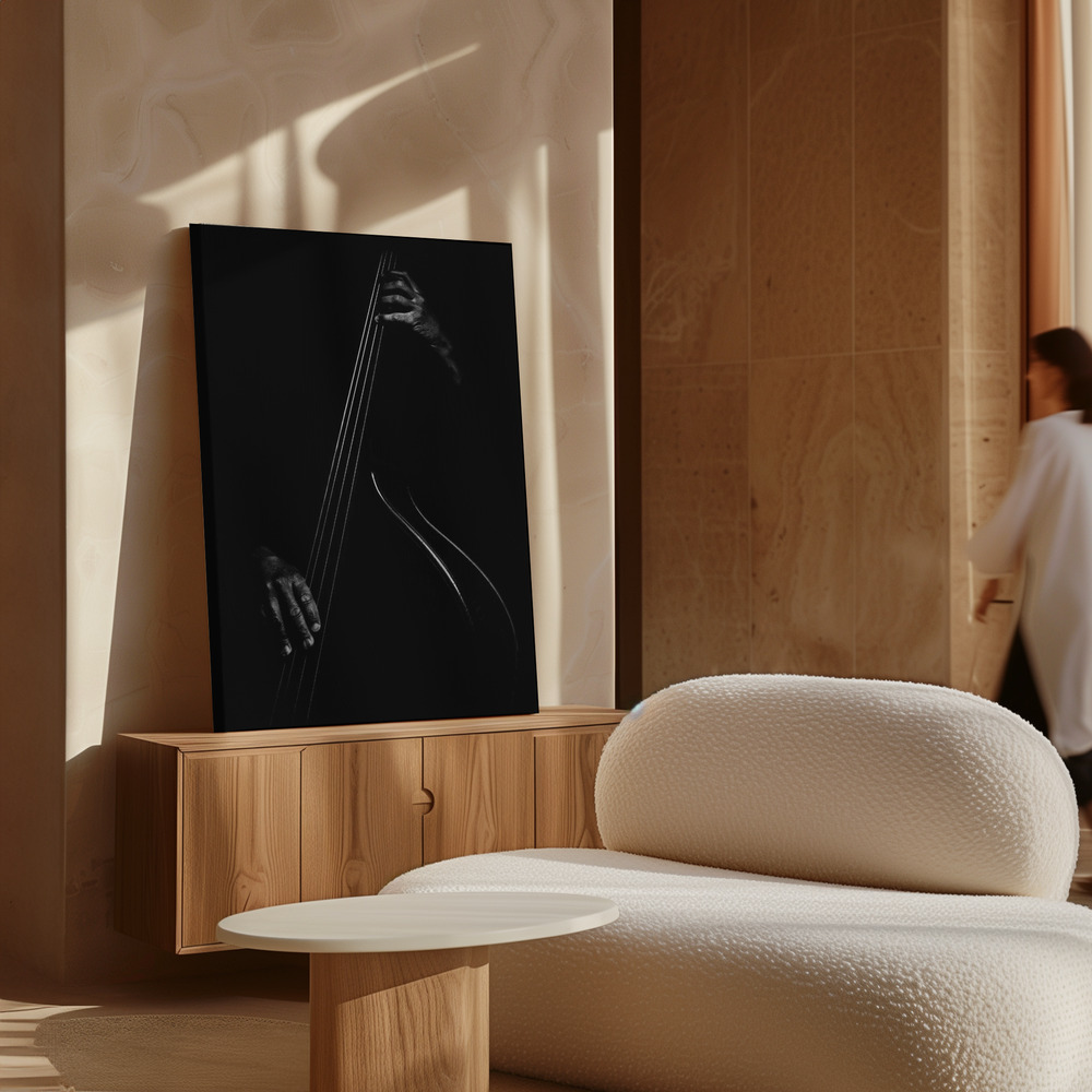 Canvas print - Le contrebassiste over cabinet