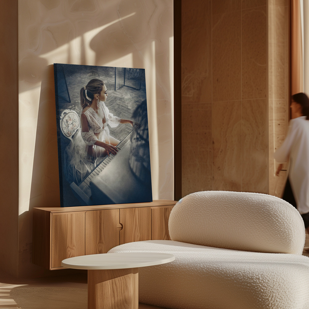 Canvas print - In the music of light over cabinet
