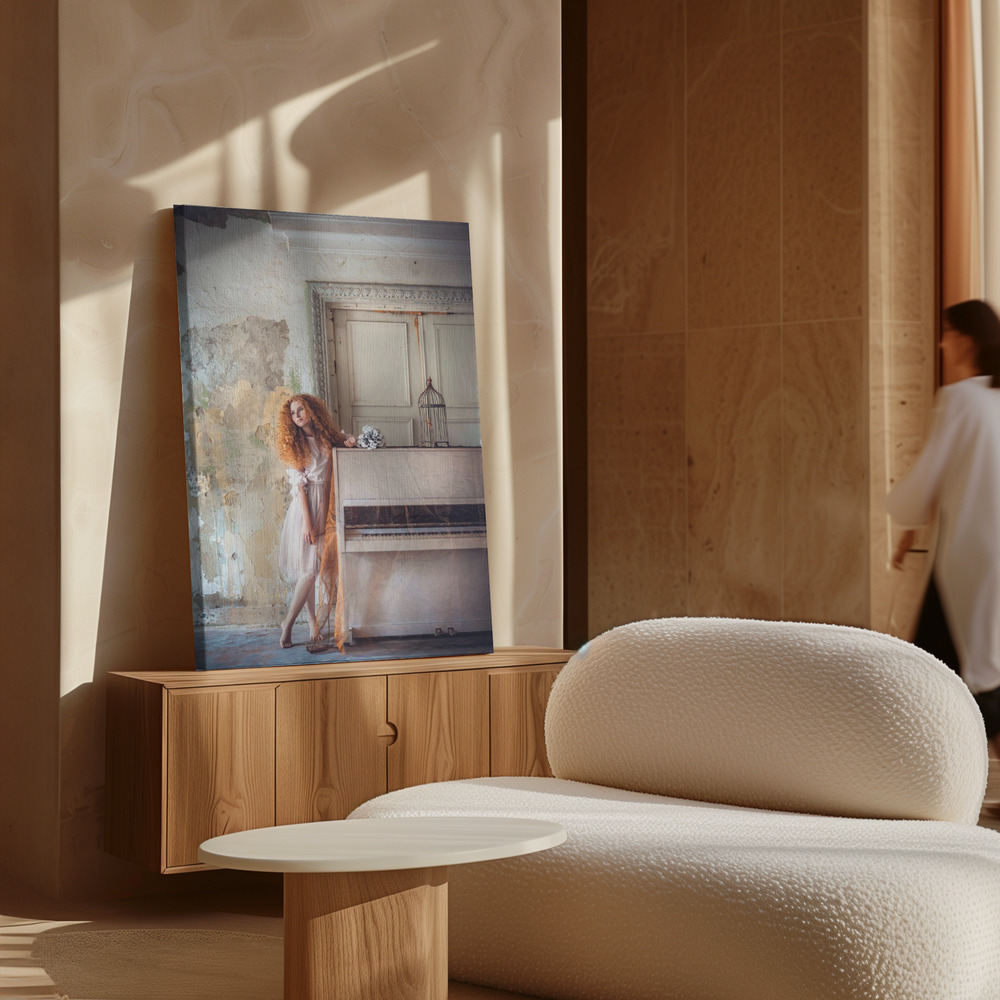 Canvas schilderi - Redhead Muse boven kast