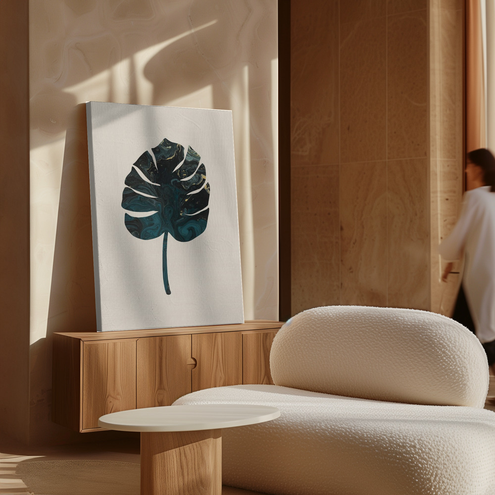 Canvas print - Monstera Marble Green over cabinet