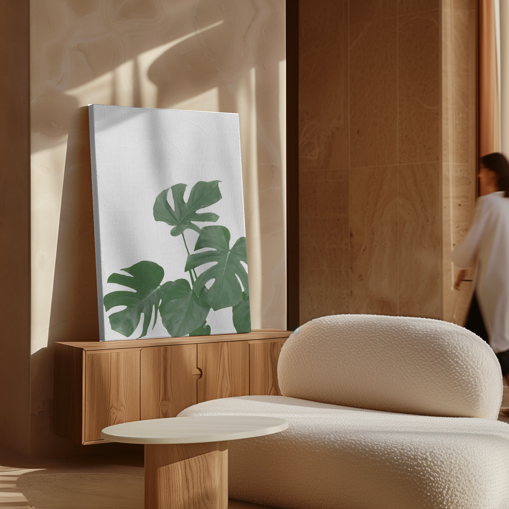 Canvas print - Monstera Aqua 04 over cabinet