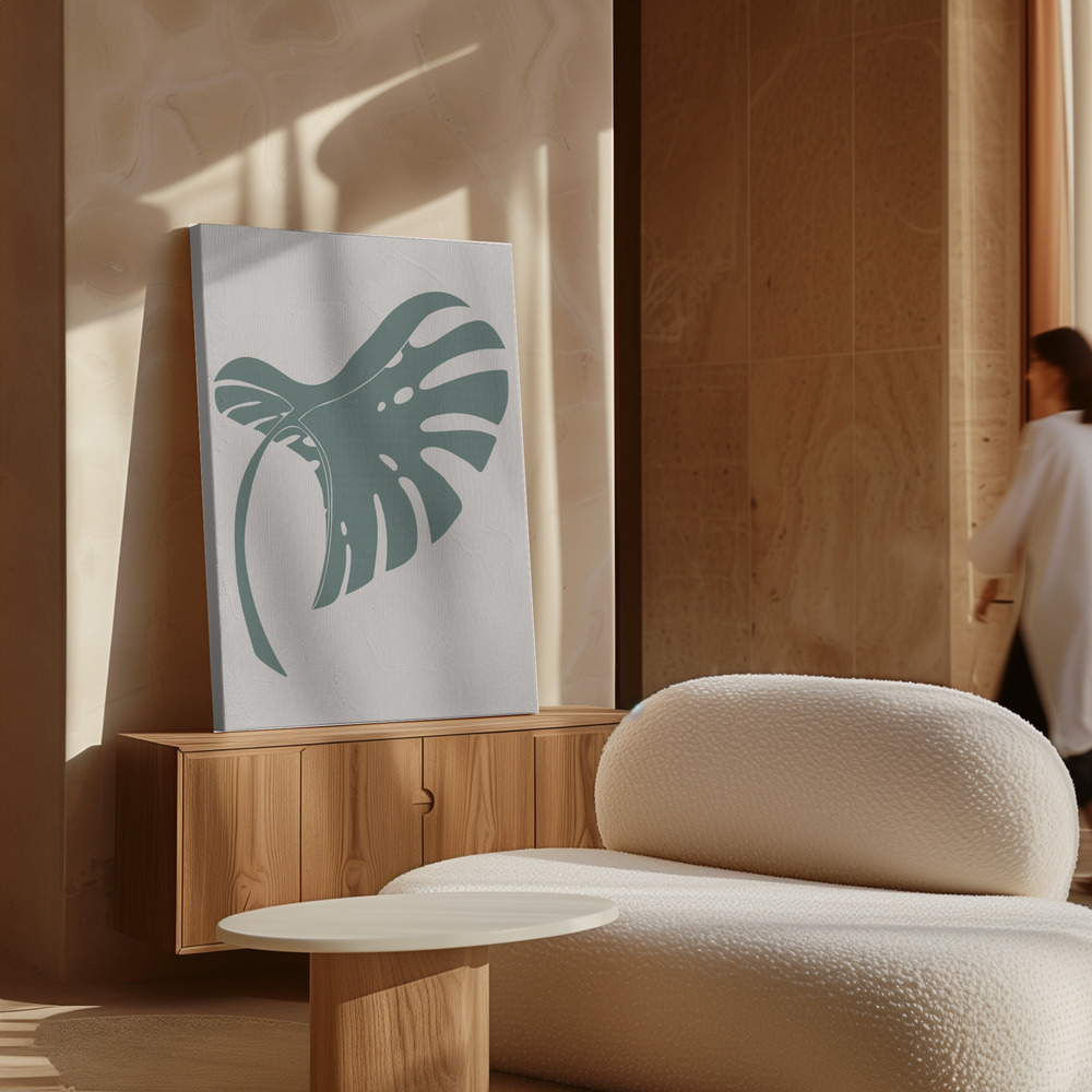 Canvas print - Monstera Bent Green over cabinet