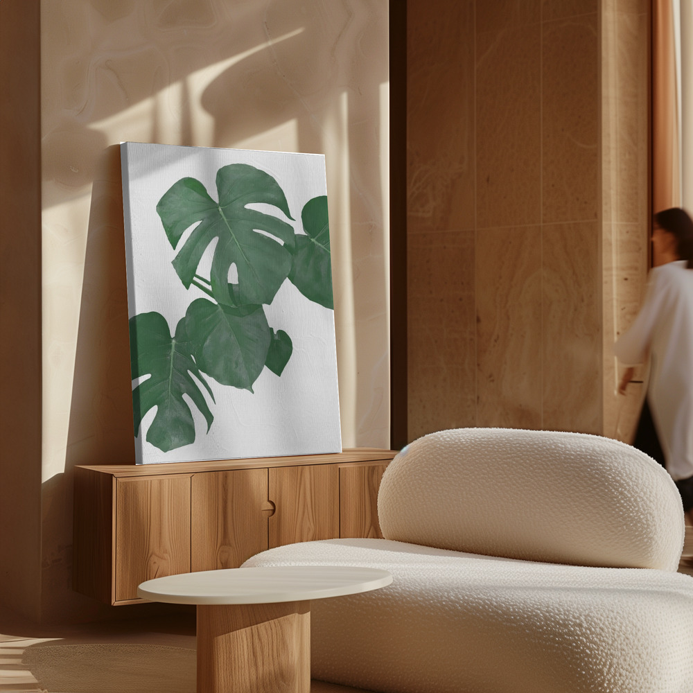 Canvas print - Monstera Aqua 01 over cabinet