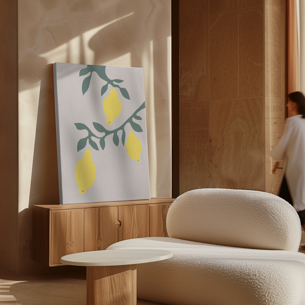 Canvas print - Lemons over cabinet