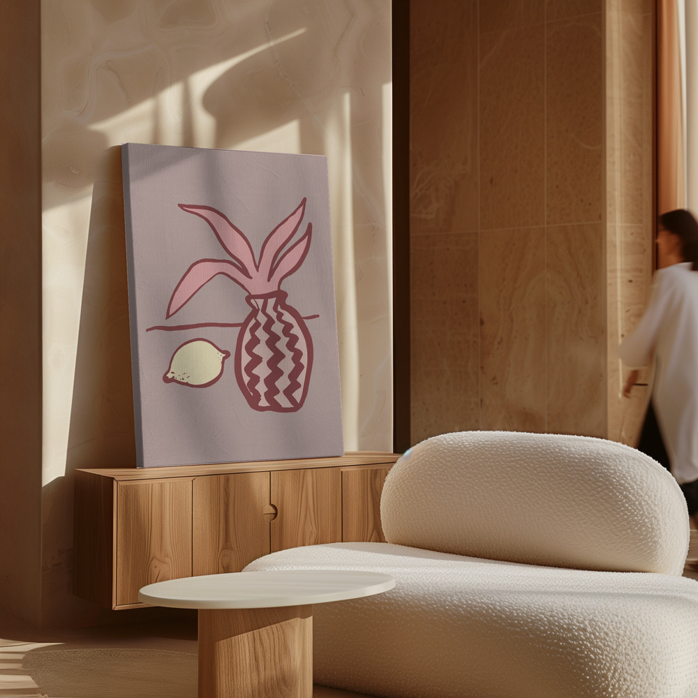 Canvas print - Pink Lemon over cabinet