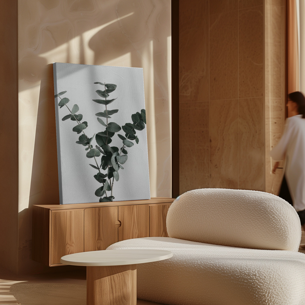 Lærred - Eucalyptus Natural 01 over skab