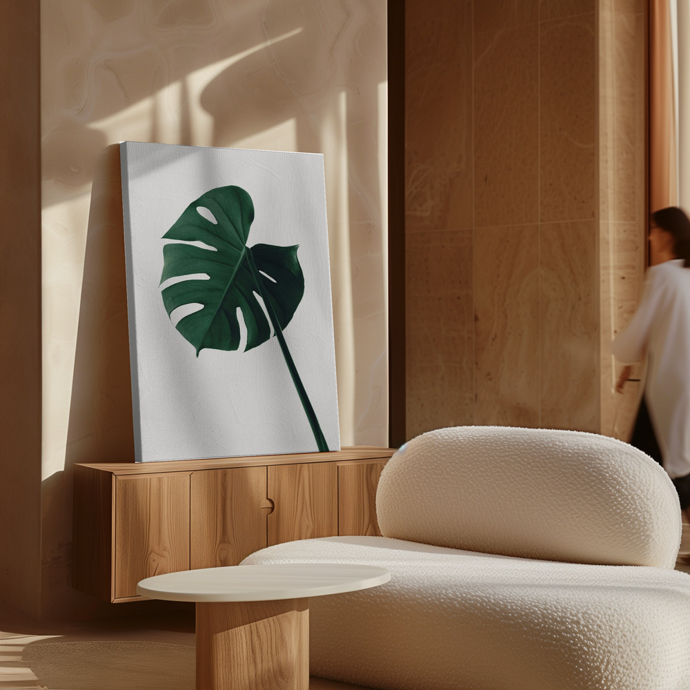 Lærred - Monstera Natural 07 over skab