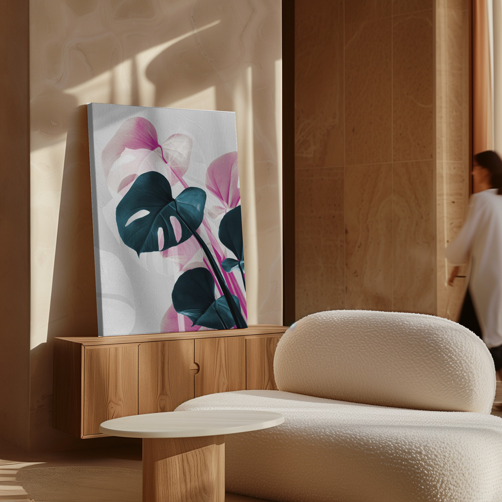 Stampe su tela - Monstera Creative 12 sopra il mobile