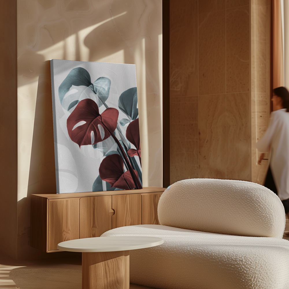 Canvas print - Monstera Creative 15 over cabinet