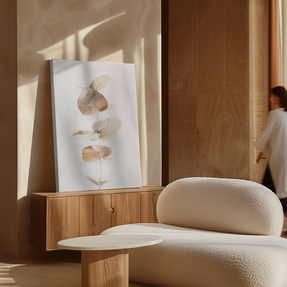 Canvas print - Eucalyptus Creative Gold 04 over cabinet