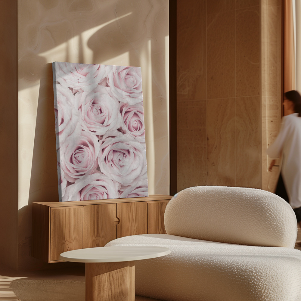 Canvas print - Pink Roses No 03 over cabinet
