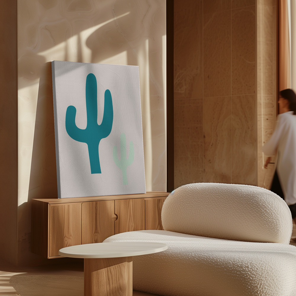 Stampe su tela - Cactus Beige sopra il mobile