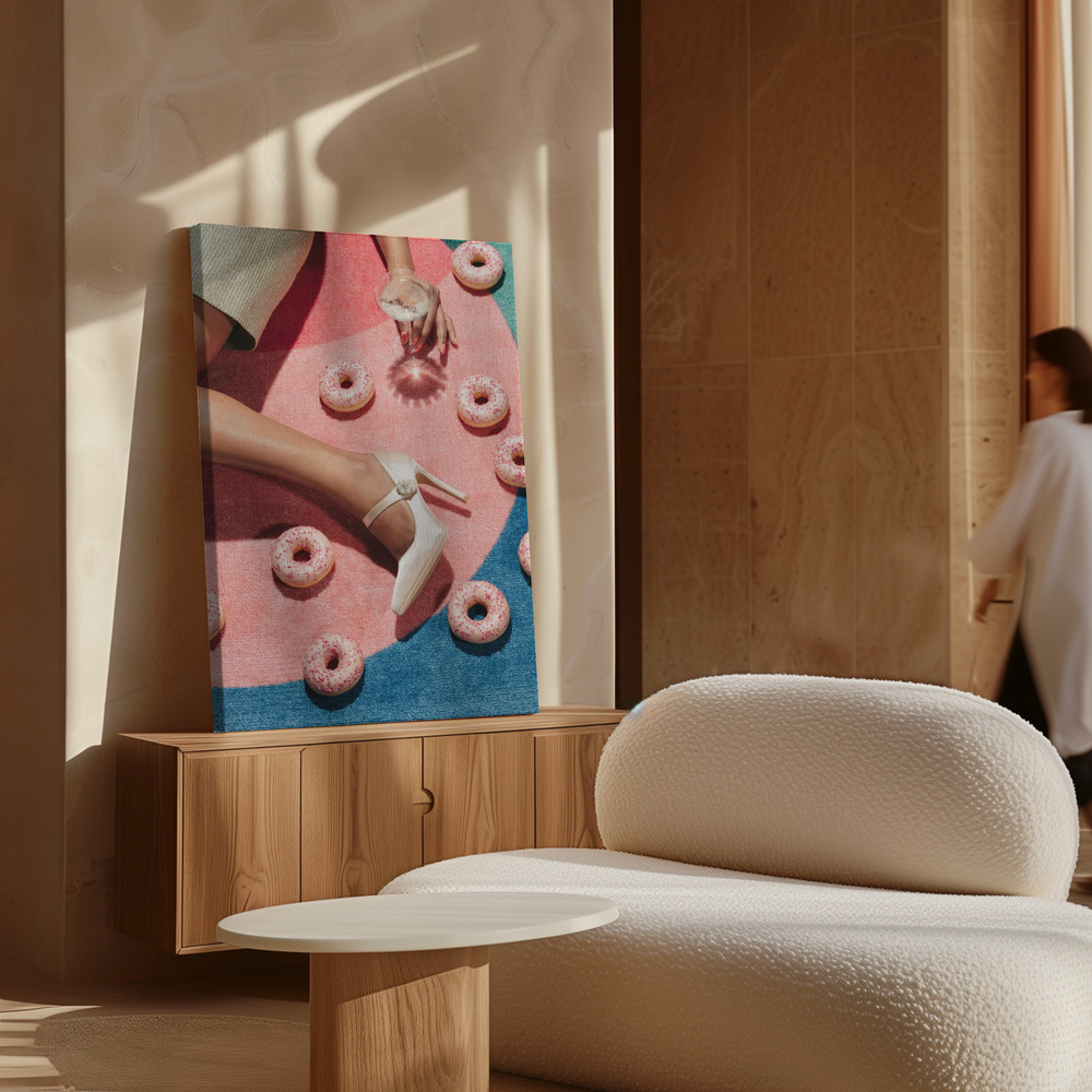 Canvas print - Pink Picnic 02 over cabinet