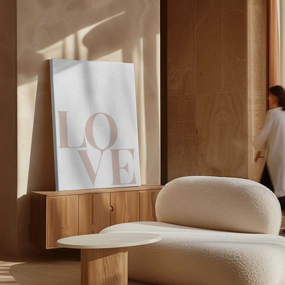 Lienzo - Love Beige sobre armario