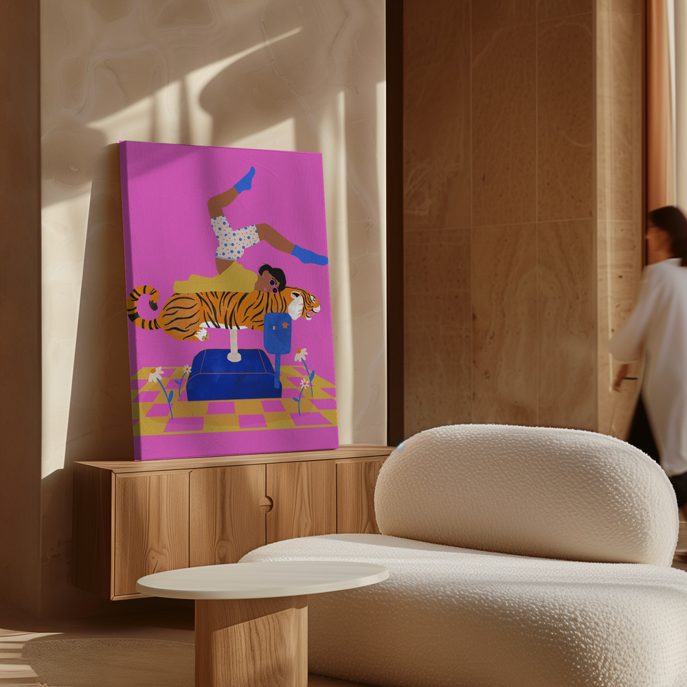 Canvas print - Put a tiger in your heart over cabinet