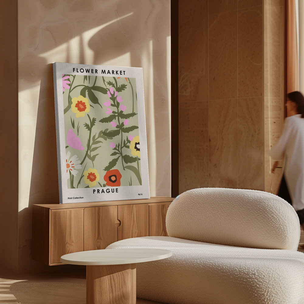 Canvas print - Flower Market Prague over cabinet