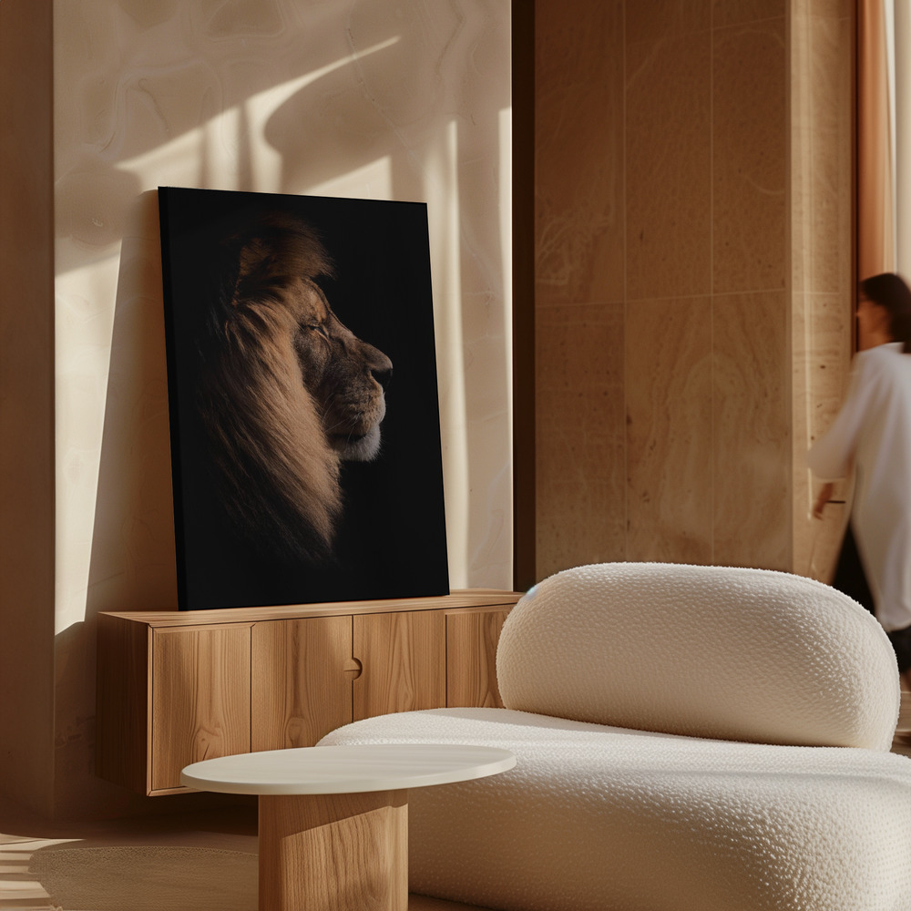 Canvas schilderi - Sleeping King boven kast